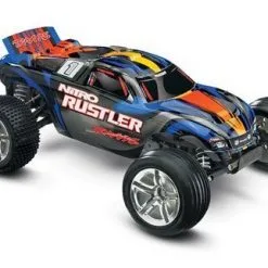 Traxxas Traxxas Nitro Rustler: Silver-Blue 1/10-Scale Nitro-Powere